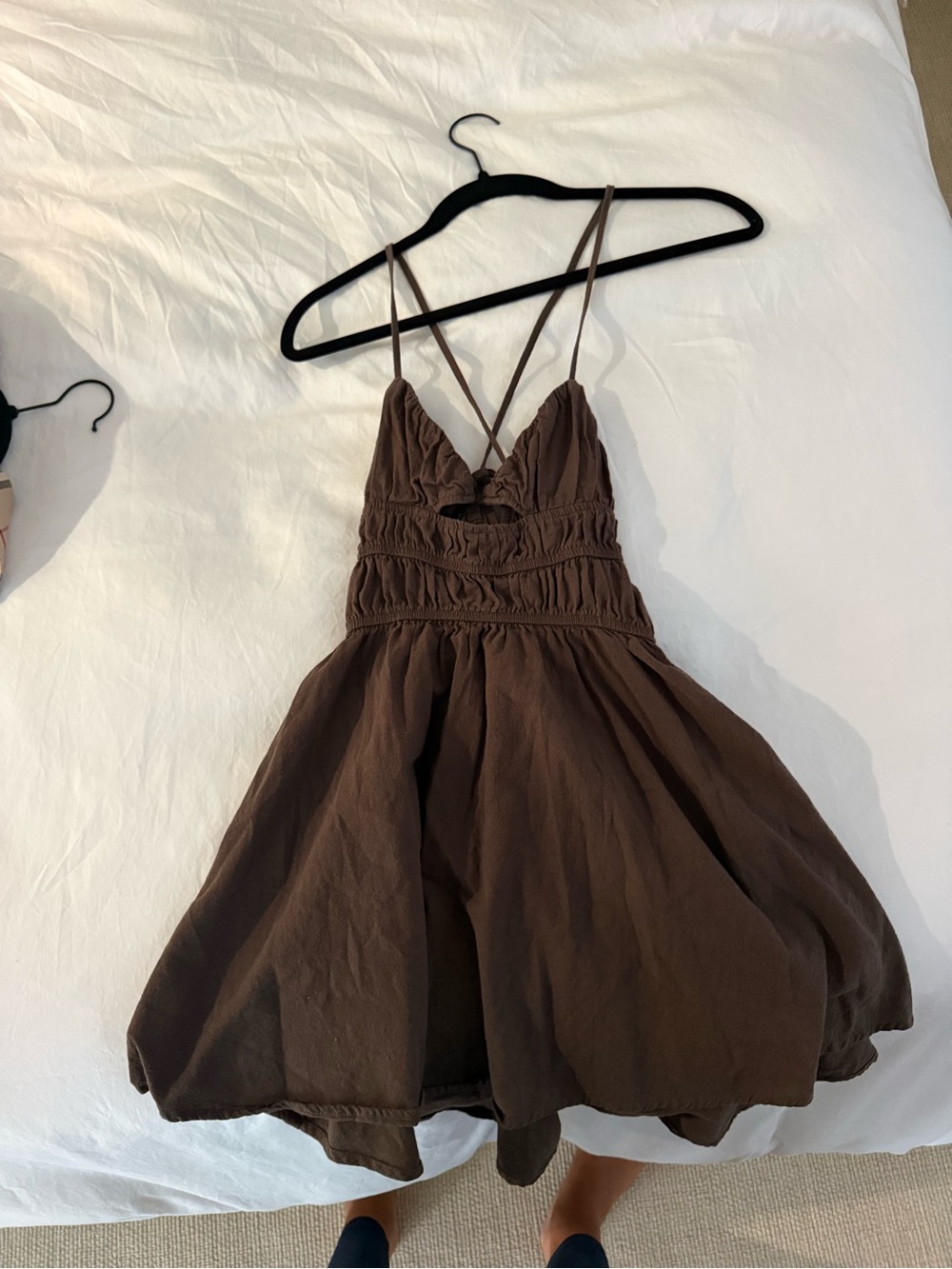 REVOLVE SNDYS Brown Spaghetti-Strap Mini Dress